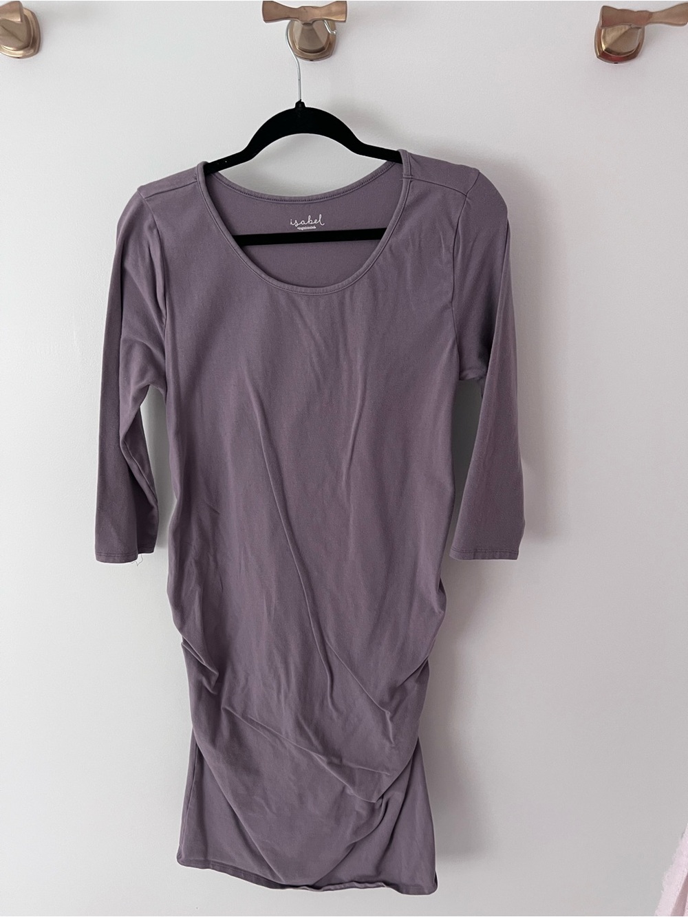 Isabel Maternity by Ingrid & Isabel Lilac Scoop Neck Maternity Midi dress